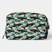 Individuelle Name Whales Pattern Waschbeutel (Rückseite)