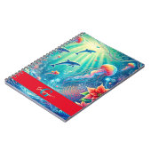 Individuelle Name Whimsical Floral Korallenriff Po Notizblock (Linke Seite)