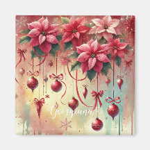 Individuelle Name Whimsical Poinsettia Christmas B