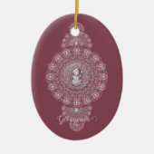 Individuelle Name Whimsical Snowman Ornamental Man Keramik Ornament (Vorne)