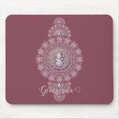Individuelle Name Whimsical Snowman Ornamental Man Mousepad (Vorne)