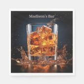 Individuelle Name Whiskey auf den Felsen Serviette (Vorderseite)