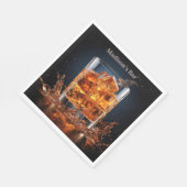 Individuelle Name Whiskey auf den Felsen Serviette (Ecke)