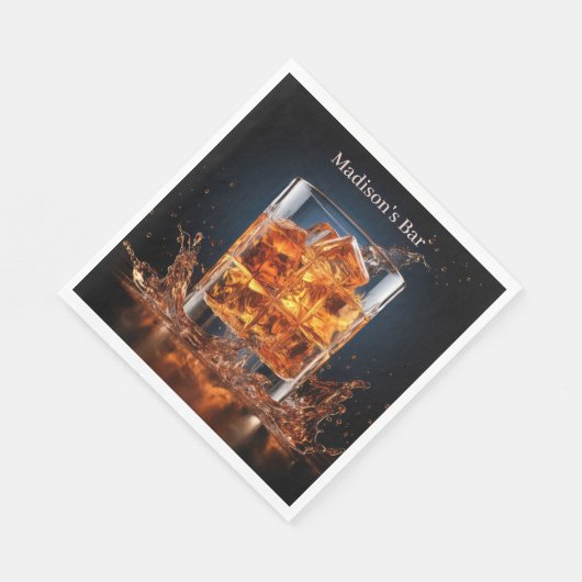 Individuelle Name Whiskey auf den Felsen Serviette (Ecke)