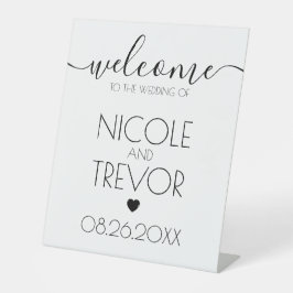 Individuelle Name White Calligraphy Begrüßung Sockelschild