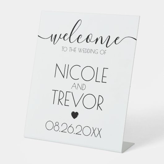 Individuelle Name White Calligraphy Begrüßung Sockelschild (Vorderseite)