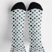 Individuelle Name White Green Polka Dot Socken (Oben)