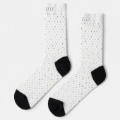 Individuelle Name White Light Dunkel Gray Polka Do Socken (Linkes Detail)