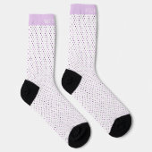 Individuelle Name White Light Lila Tiny Polka Dot Socken (Rechts)