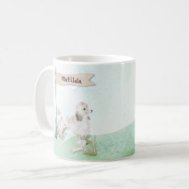 Individuelle Name White Poodle Pet Hund Kaffeetasse