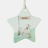 Individuelle Name White Poodle Pet Hund Keramik Ornament (Rechts)