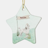 Individuelle Name White Poodle Pet Hund Keramik Ornament (Links)