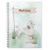 Individuelle Name White Poodle Pet Hund Notizblock (Vorderseite)