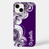 Individuelle Name White Spiral Muster Lila Abstrak Case-Mate iPhone Hülle (Rückseite)