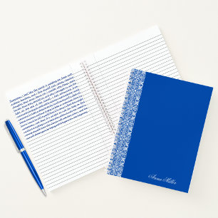 Individuelle Name White Vektor-Muster-Notebook Notizblock