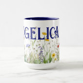 Individuelle Name-Wildblumen Tasse (Zentrum)