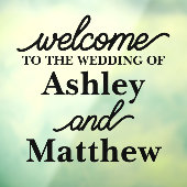 Individuelle Name Willkommen bei unserer Hochzeit Fensteraufkleber (Blatt 3)