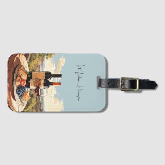 Individuelle Name Wine Lover Gepäckanhänger (Vorderseite (Horizontal))