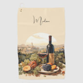 Individuelle Name Wine Lover Golfhandtuch (Vorderseite)