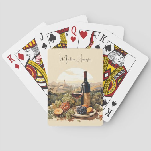Individuelle Name Wine Lover Spielkarten (Rückseite)