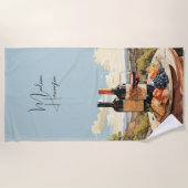 Individuelle Name Wine Lover Strandtuch (Vorderseite)