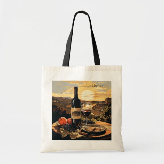 Individuelle Name Wine Lover Tragetasche (Vorne)