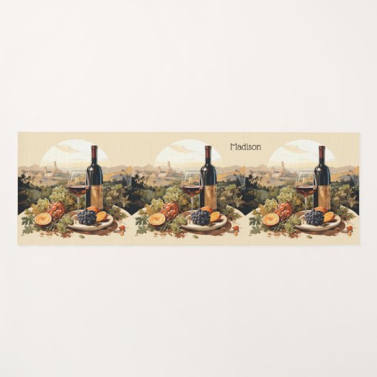Individuelle Name Wine Lover Yogamatte (Vorderseite (Horizontal))