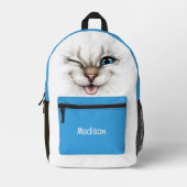 Individuelle Name Winking Cat Bedruckter Rucksack (Vorderseite)