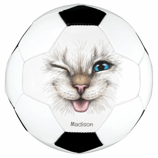 Individuelle Name Winking Cat Fußball (Vorderseite)