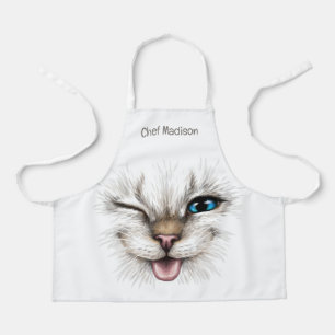 Individuelle Name Winking Cat Schürze
