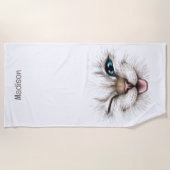 Individuelle Name Winking Cat Strandtuch (Vorderseite)