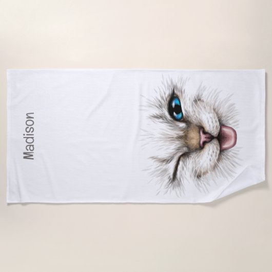 Individuelle Name Winking Cat Strandtuch (Vorderseite)
