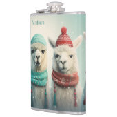Individuelle Name Winter Llamas Flachmann (Links)