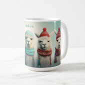 Individuelle Name Winter Llamas Kaffeetasse (VorderseiteRechts)