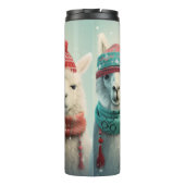 Individuelle Name Winter Llamas Thermosbecher (Rückseite)