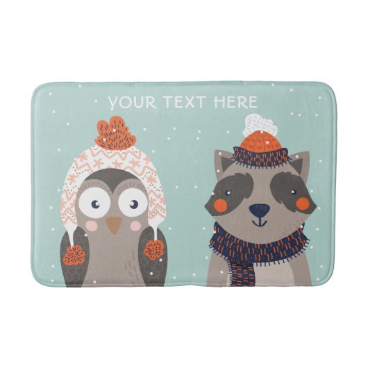 Individuelle Name Winter Tiere Badematte 2/3 (Vorderseite)