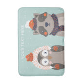 Individuelle Name Winter Tiere Badematte 2/3 (Vorderseite Vertikal)