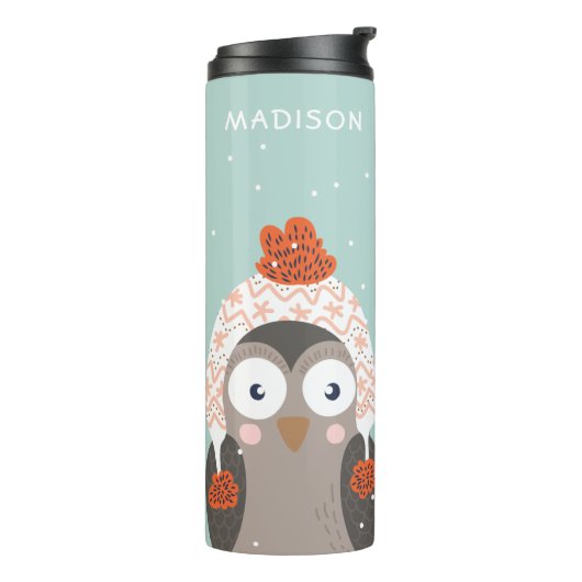 Individuelle Name Winter Tiere Tumbler Thermosbecher (Nach links gedreht)