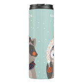 Individuelle Name Winter Tiere Tumbler Thermosbecher (Rückseite)