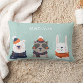 Individuelle Name Winter Tiere werfen Kissen (Decke)