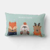 Individuelle Name Winter Tiere werfen Kissen (Rückseite)