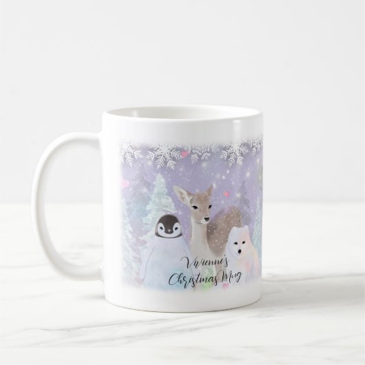 Individuelle Name Winter Wonderland Arktische Tier Kaffeetasse (Links)