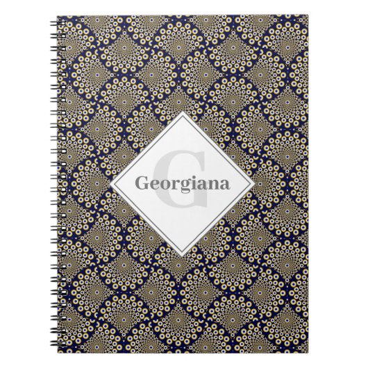 Individuelle Name Wir beobachten Sie Navy & Gold R Notizblock (Vorderseite)