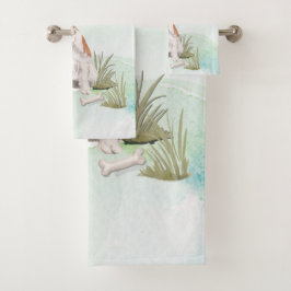 Individuelle Name Wire Hairs Jack Russell Pet Dog Badhandtuch Set