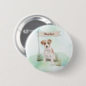 Individuelle Name Wire Hairs Jack Russell Pet Dog Button (Vorne & Hinten)