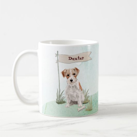 Individuelle Name Wire Hairs Jack Russell Pet Dog Kaffeetasse (Links)