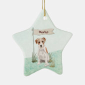 Individuelle Name Wire Hairs Jack Russell Pet Dog Keramik Ornament (Rechts)