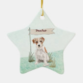 Individuelle Name Wire Hairs Jack Russell Pet Dog Keramik Ornament (Hinten)