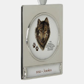 Individuelle Name Wolf Totem Animal Spirit Guide a Banner-Ornament Silber (Rechts)