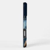 Individuelle Name Wolf Wolves Howling am Mond iPhone Hülle (Rechte Seite)